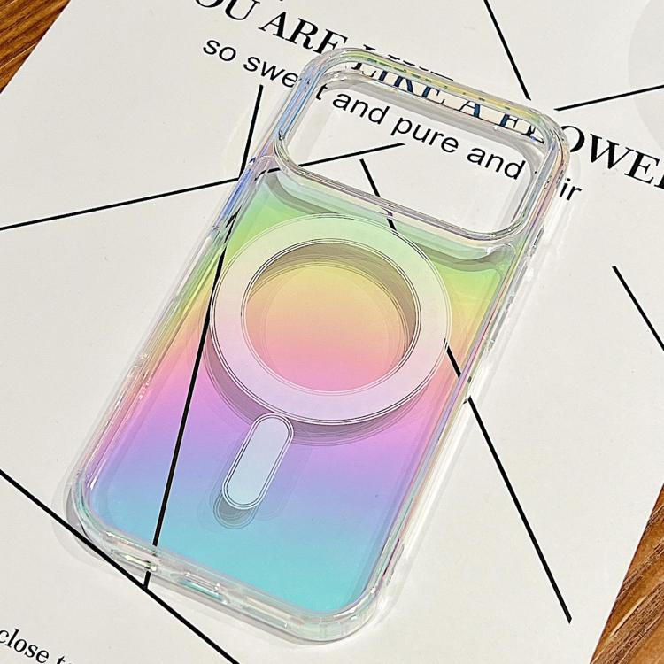 For iPhone 18 Pro Gradient Color MagSafe Airbag Full Coverage Phone Case(Rainbow)