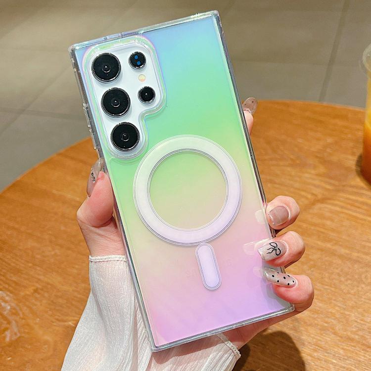 

For Samsung Galaxy S26 Ultra 5G Gradient Color MagSafe Airbag Full Coverage Phone Case(Rainbow)