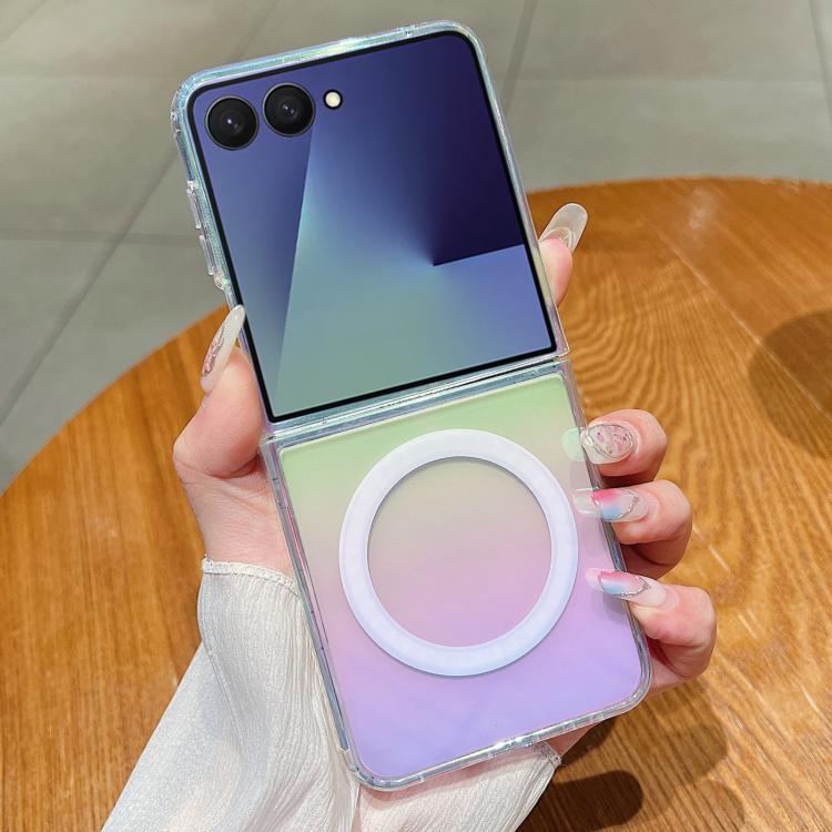 

For Samsung Galaxy Z Flip7 5G Gradient Color MagSafe Airbag Full Coverage Phone Case(Rainbow)