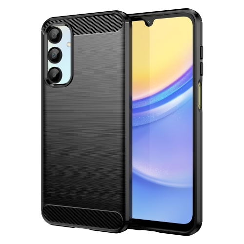 

For Samsung Galaxy A56 5G Carbon Fiber Brushed Texture TPU Phone Case(Black)