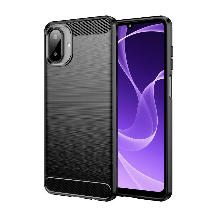 

For Samsung Galaxy A07 4G Carbon Fiber Brushed Texture TPU Phone Case(Black)