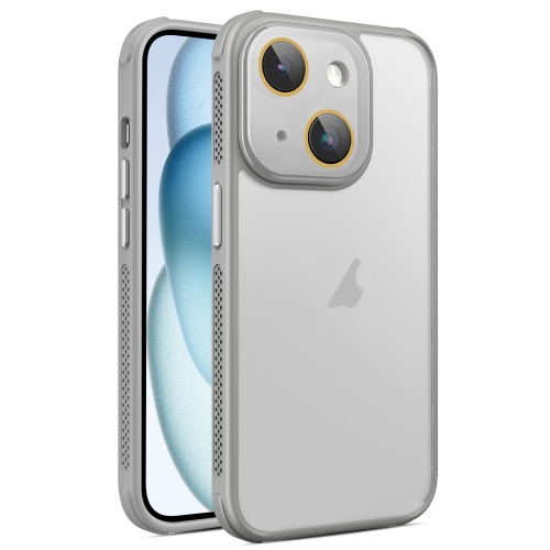 

For iPhone 15 Plus Hardware Side Cooling Skin Feel Frosted Phone Case with Lens Film(Grey)