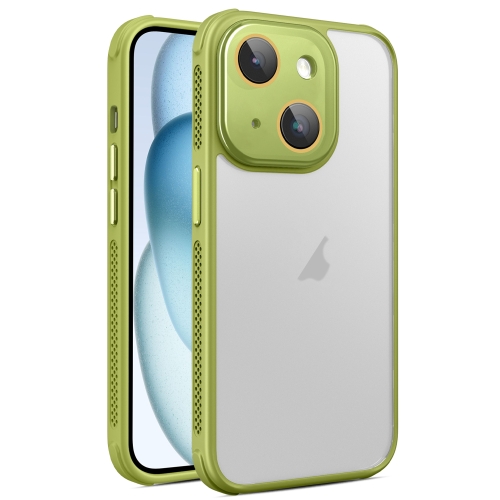 

For iPhone 15 Plus Hardware Side Cooling Skin Feel Frosted Phone Case with Lens Film(Green)