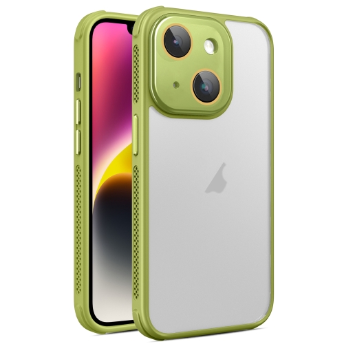 

For iPhone 14 Hardware Side Cooling Skin Feel Frosted Phone Case with Lens Film(Green)