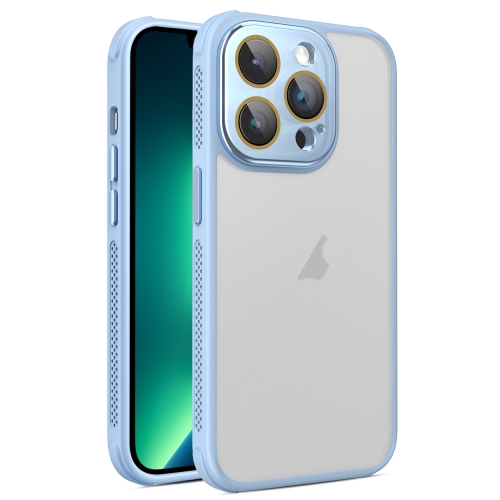 

For iPhone 13 Pro Hardware Side Cooling Skin Feel Frosted Phone Case with Lens Film(Sky Blue)