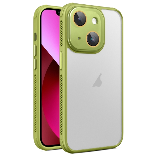 

For iPhone 13 Hardware Side Cooling Skin Feel Frosted Phone Case with Lens Film(Green)