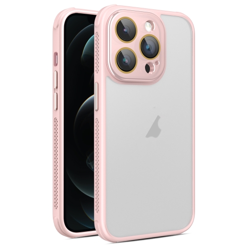 

For iPhone 12 Pro Hardware Side Cooling Skin Feel Frosted Phone Case with Lens Film(Pink)