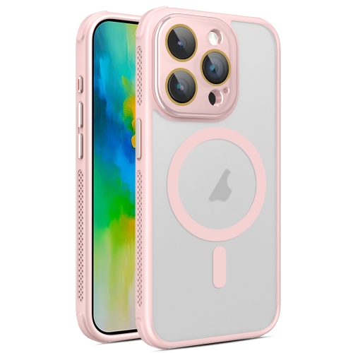 

For iPhone 16 Pro Hardware Side Cooling Skin Feel Frosted MagSafe Magnetic Phone Case with Lens Film(Pink)