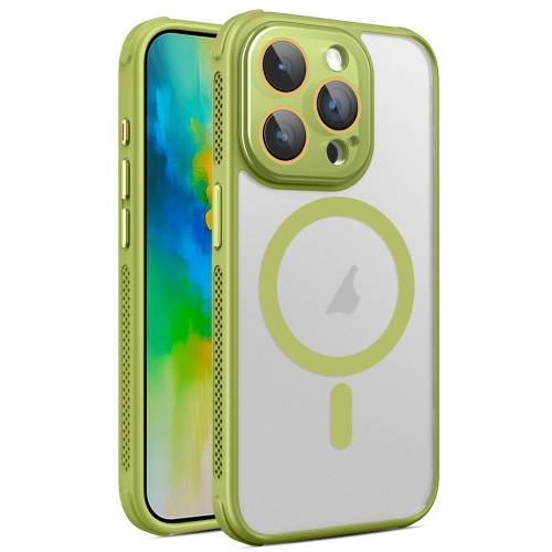 

For iPhone 16 Pro Hardware Side Cooling Skin Feel Frosted MagSafe Magnetic Phone Case with Lens Film(Green)