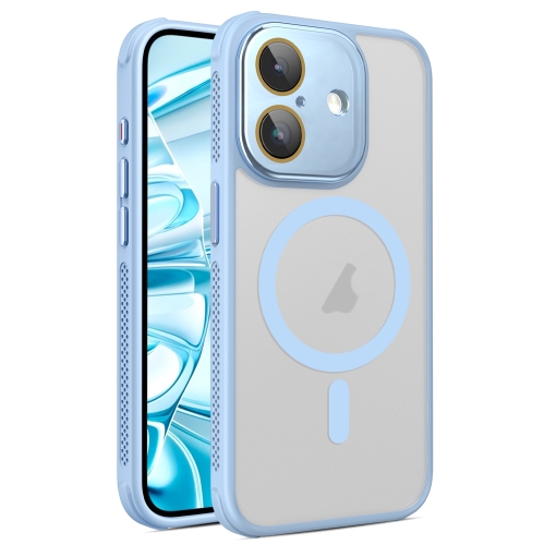 

For iPhone 16 Plus Side Cooling Skin Feel Frosted MagSafe Magnetic Phone Case(Sky Blue)