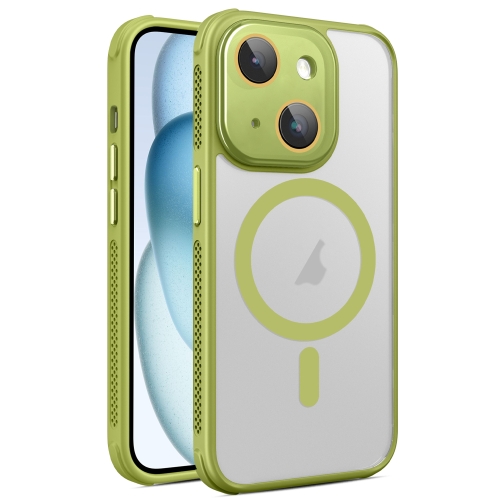 

For iPhone 15 Hardware Side Cooling Skin Feel Frosted MagSafe Magnetic Phone Case with Lens Film(Green)