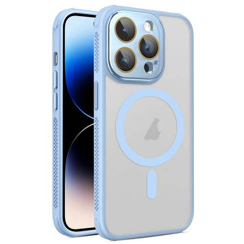 

For iPhone 14 Pro Max Side Cooling Skin Feel Frosted MagSafe Magnetic Phone Case(Sky Blue)