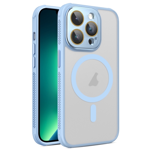 

For iPhone 13 Pro Max Side Cooling Skin Feel Frosted MagSafe Magnetic Phone Case(Sky Blue)