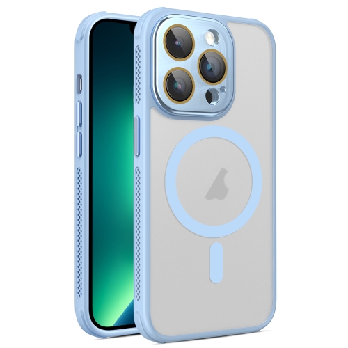

For iPhone 13 Pro Hardware Side Cooling Skin Feel Frosted MagSafe Magnetic Phone Case with Lens Film(Sky Blue)