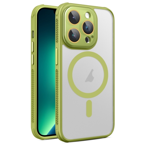 

For iPhone 13 Pro Side Cooling Skin Feel Frosted MagSafe Magnetic Phone Case(Green)