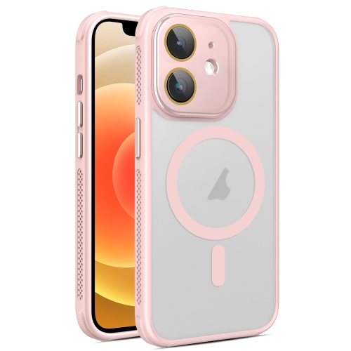 

For iPhone 12 Hardware Side Cooling Skin Feel Frosted MagSafe Magnetic Phone Case with Lens Film(Pink)