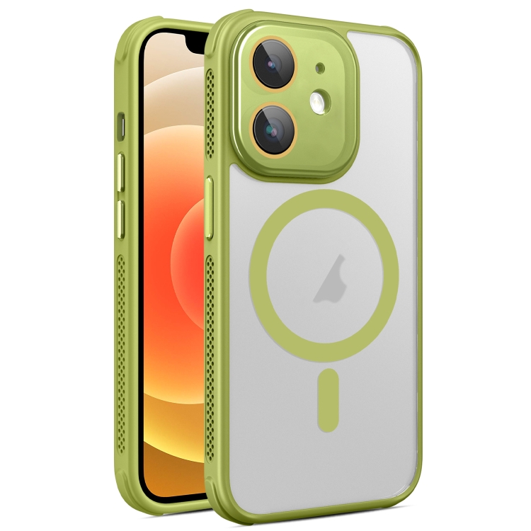 

For iPhone 12 Hardware Side Cooling Skin Feel Frosted MagSafe Magnetic Phone Case with Lens Film(Green)