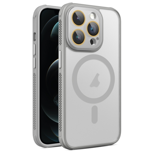

For iPhone 12 Pro Max Hardware Side Cooling Skin Feel Frosted MagSafe Magnetic Phone Case with Lens Film(Grey)