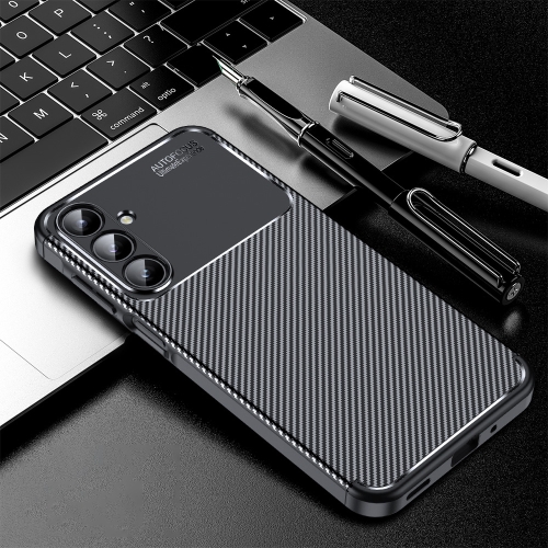 

For Samsung Galaxy A16 5G Carbon Fiber Texture Shockproof TPU Phone Case(Black)