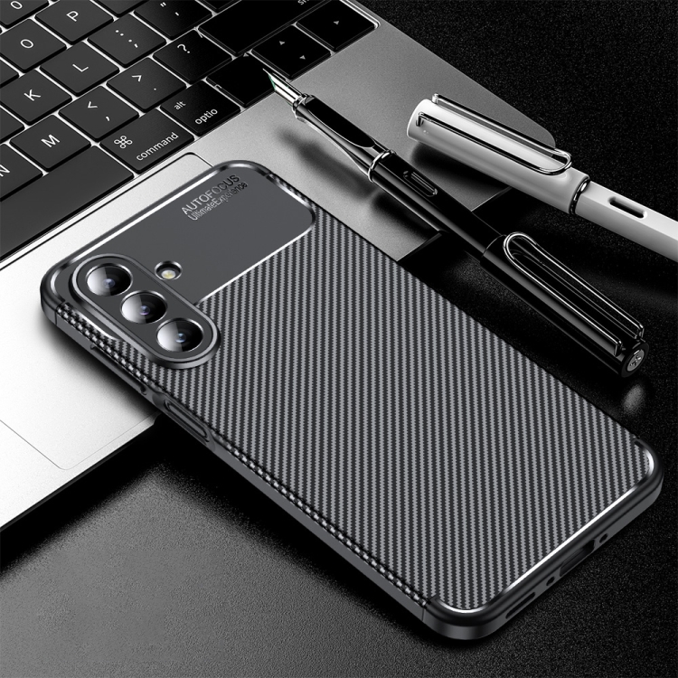 

For Samsung Galaxy A26 5G Carbon Fiber Texture Shockproof TPU Phone Case(Black)