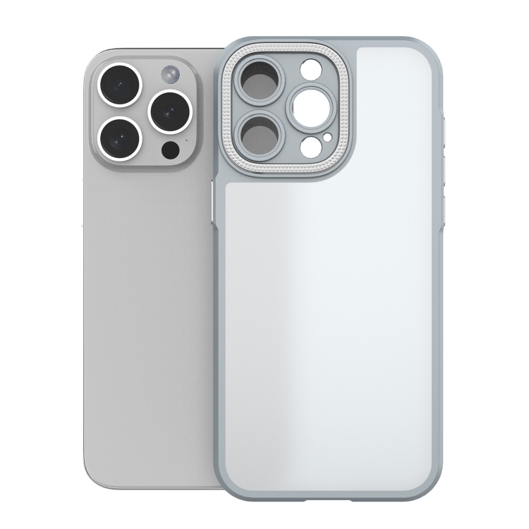 

For iPhone 15 Pro Max Bodyguard Micro Matte PC Hybrid TPU Phone Case(Grey)