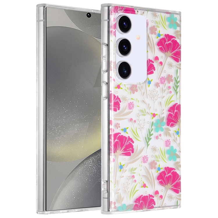 

For Samsung Galaxy S24 5G Dual-side Laminating IMD PC Hybrid TPU Phone Case(Cop-rose)