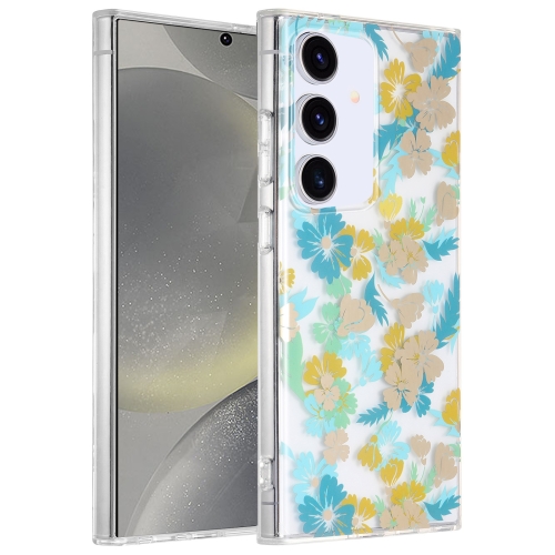 

For Samsung Galaxy S24 5G Dual-side Laminating IMD PC Hybrid TPU Phone Case(Yellow Flowers)