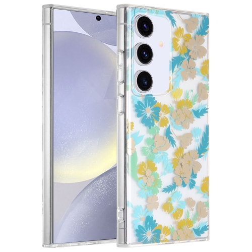 

For Samsung Galaxy S24+ 5G Dual-side Laminating IMD PC Hybrid TPU Phone Case(Yellow Flowers)