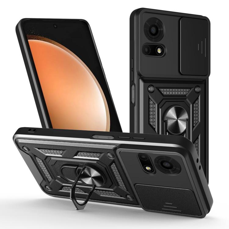 

For TCL 50 LE 4G Sliding Camera Cover Design TPU+PC Phone Case(Black)