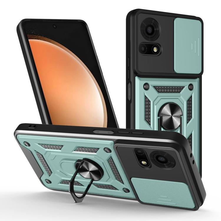 

For TCL 50 LE 4G Sliding Camera Cover Design TPU+PC Phone Case(Green)