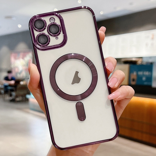 

For iPhone 11 Pro Electroplating MagSafe Phone Case(Dark Purple)