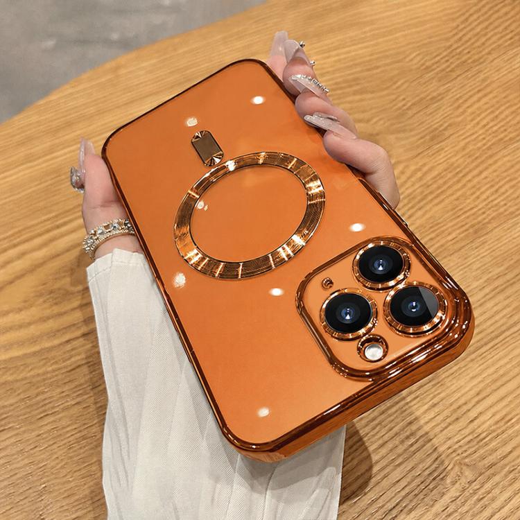 

For iPhone 11 Pro Max Electroplating MagSafe Phone Case(Orange)