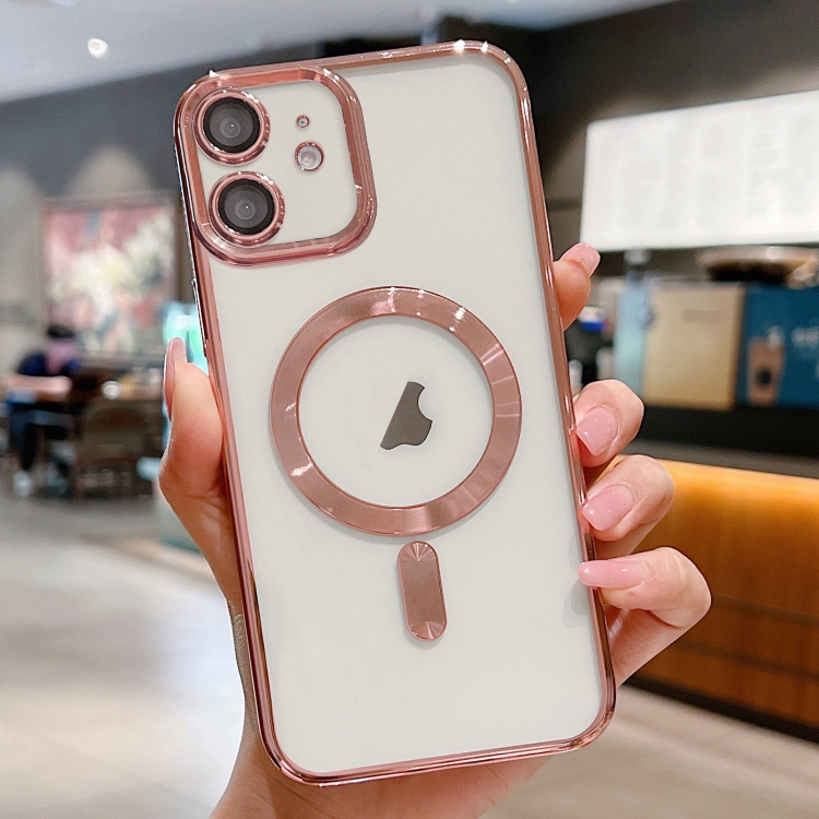

For iPhone 12 Electroplating MagSafe Phone Case(Pink)
