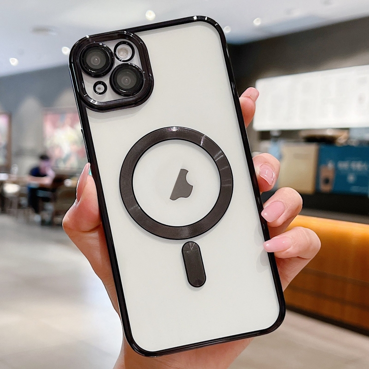 

For iPhone 14 Electroplating MagSafe Phone Case(Black)