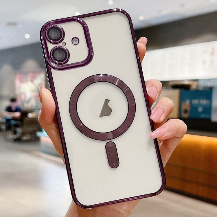 

For iPhone 16 Electroplating MagSafe Phone Case(Dark Purple)