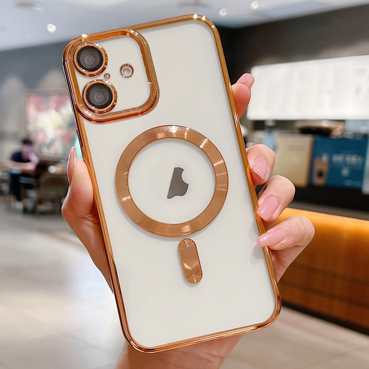

For iPhone 16 Plus Electroplating MagSafe Phone Case(Gold)