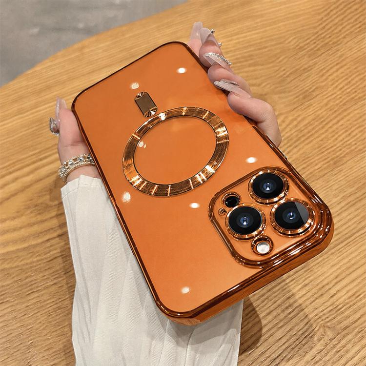 For iPhone 16 Pro Electroplating MagSafe Phone Case(Orange)