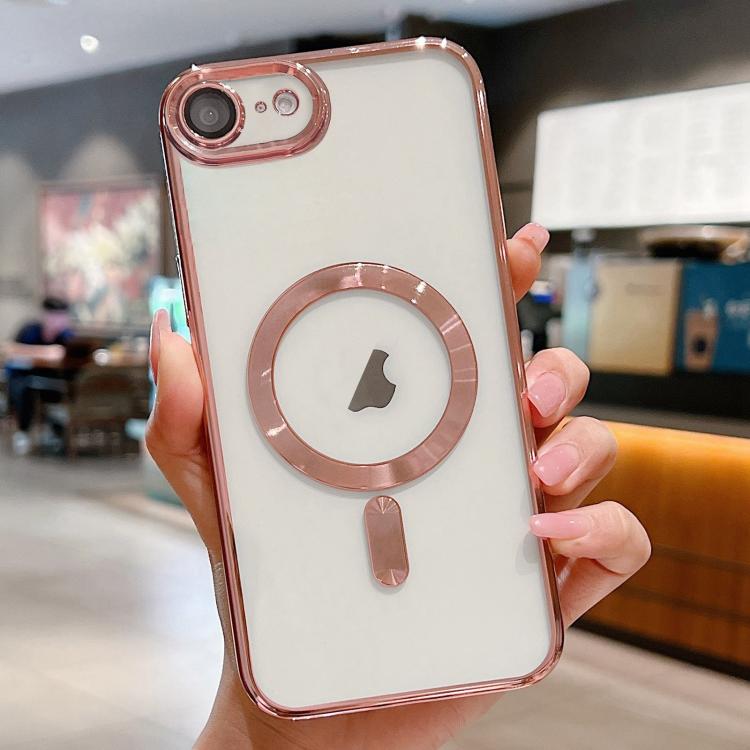 

For iPhone 16e Electroplating MagSafe Phone Case(Pink)