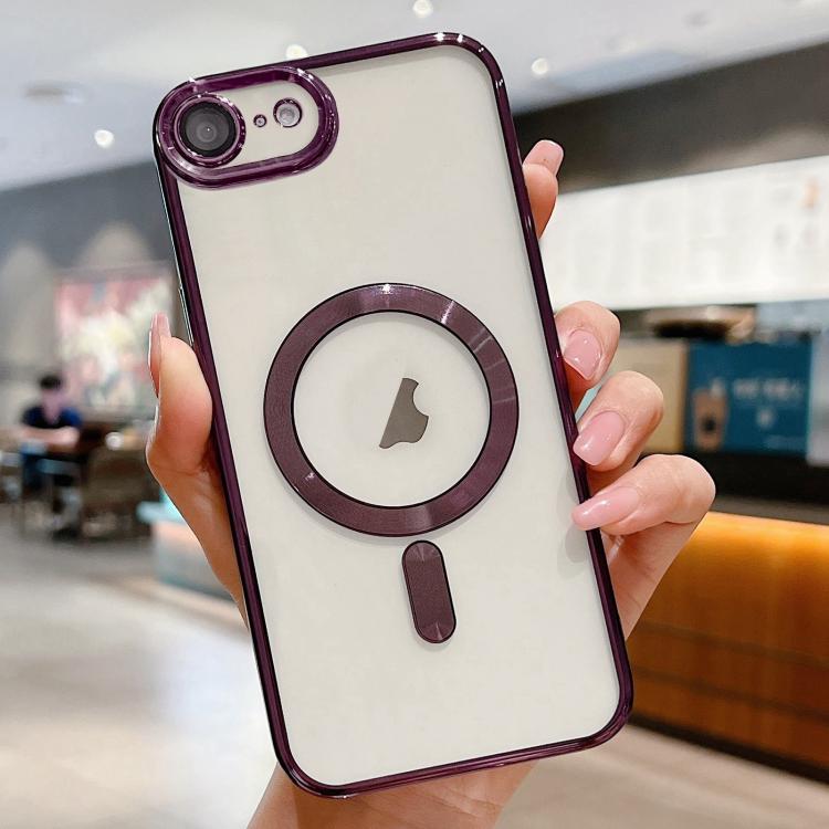 

For iPhone 16e Electroplating MagSafe Phone Case(Dark Purple)