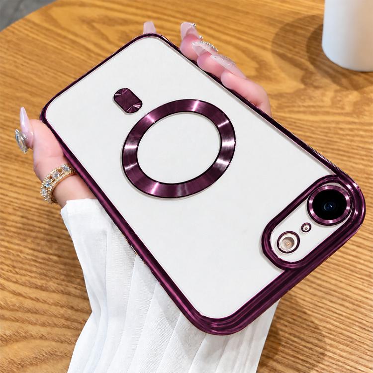 For iPhone 17e / 16e Electroplating MagSafe Phone Case(Cherry Red)