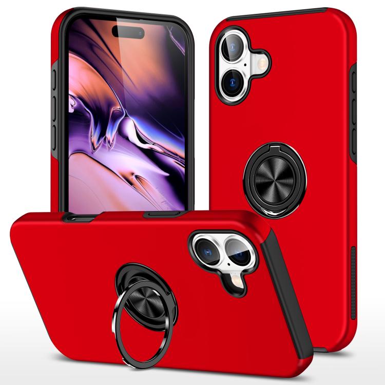 

For iPhone 17 PC + TPU Magnetic Phone Case with Invisible Ring Holder(Red)