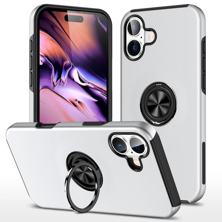 

For iPhone 17 PC + TPU Magnetic Phone Case with Invisible Ring Holder(Silver)