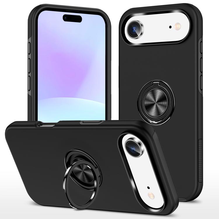 

For iPhone 17 Air PC + TPU Magnetic Phone Case with Invisible Ring Holder(Black)