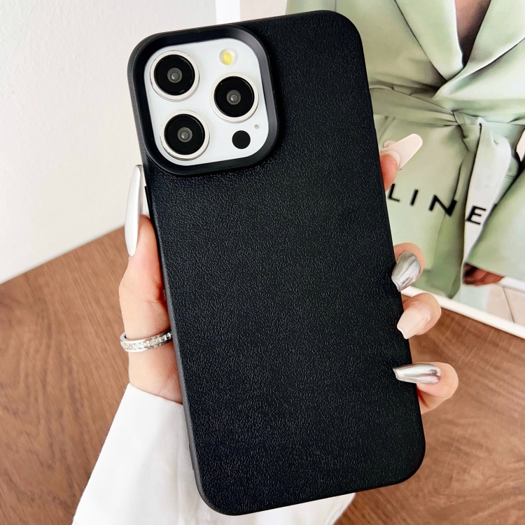 

For iPhone 13 Pro Leather Texture TPU Full Coverage Phone Case(Black)