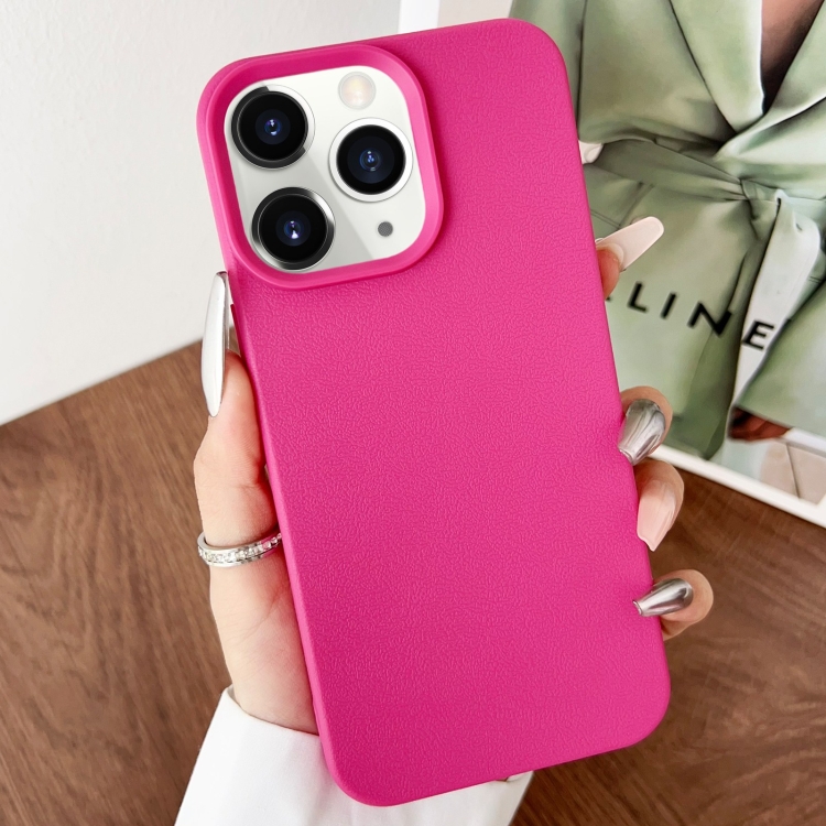 

For iPhone 11 Pro Leather Texture TPU Full Coverage Phone Case(Rose Red)