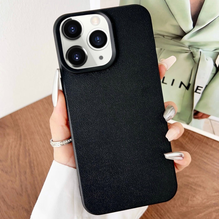 

For iPhone 11 Pro Leather Texture TPU Full Coverage Phone Case(Black)