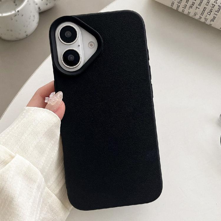 For iPhone 17 Leather Texture TPU Full Coverage Phone Case(Black)