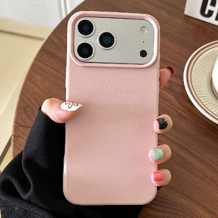 

For iPhone 17 Pro Leather Texture TPU Full Coverage Phone Case(Pink)