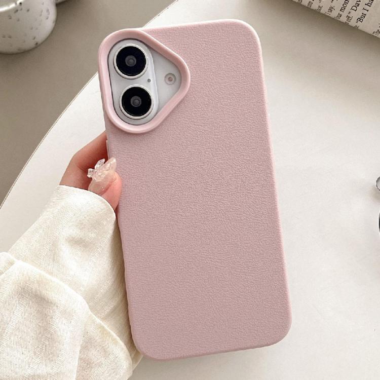 For iPhone 18 Leather Texture TPU Full Coverage Phone Case(Pink)