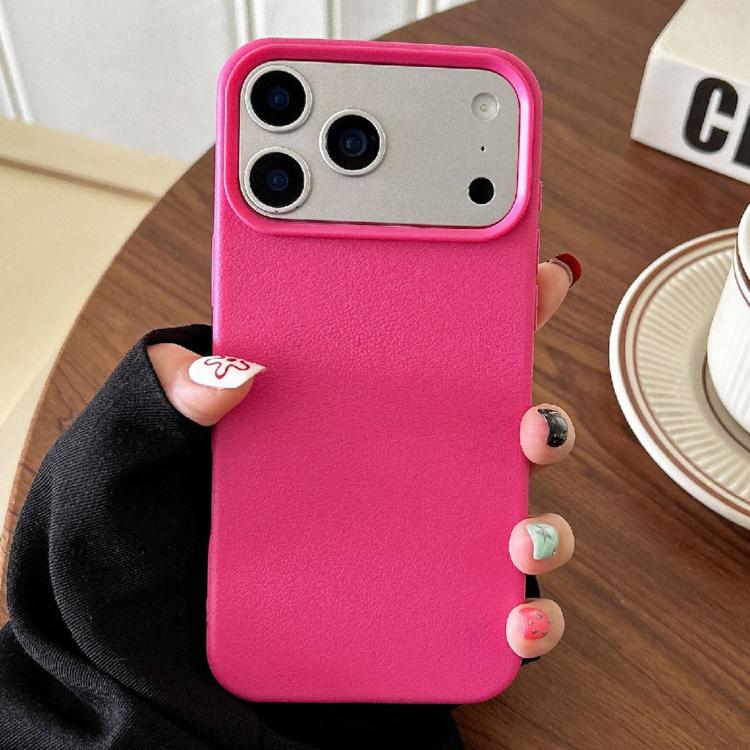 For iPhone 18 Pro Leather Texture TPU Full Coverage Phone Case(Rose Red)